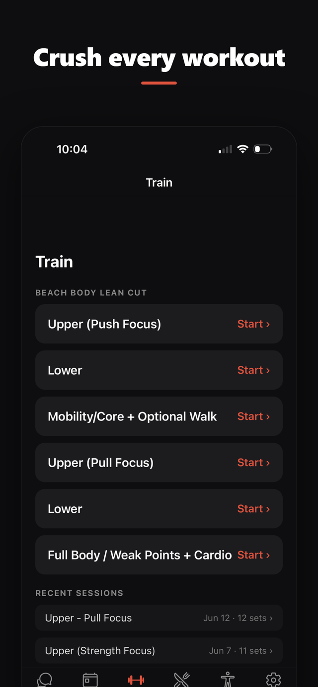 Training program and strength progress